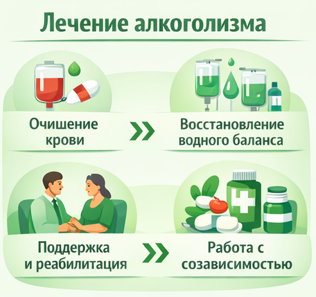 лечение алкоголизма в Чудово этапы